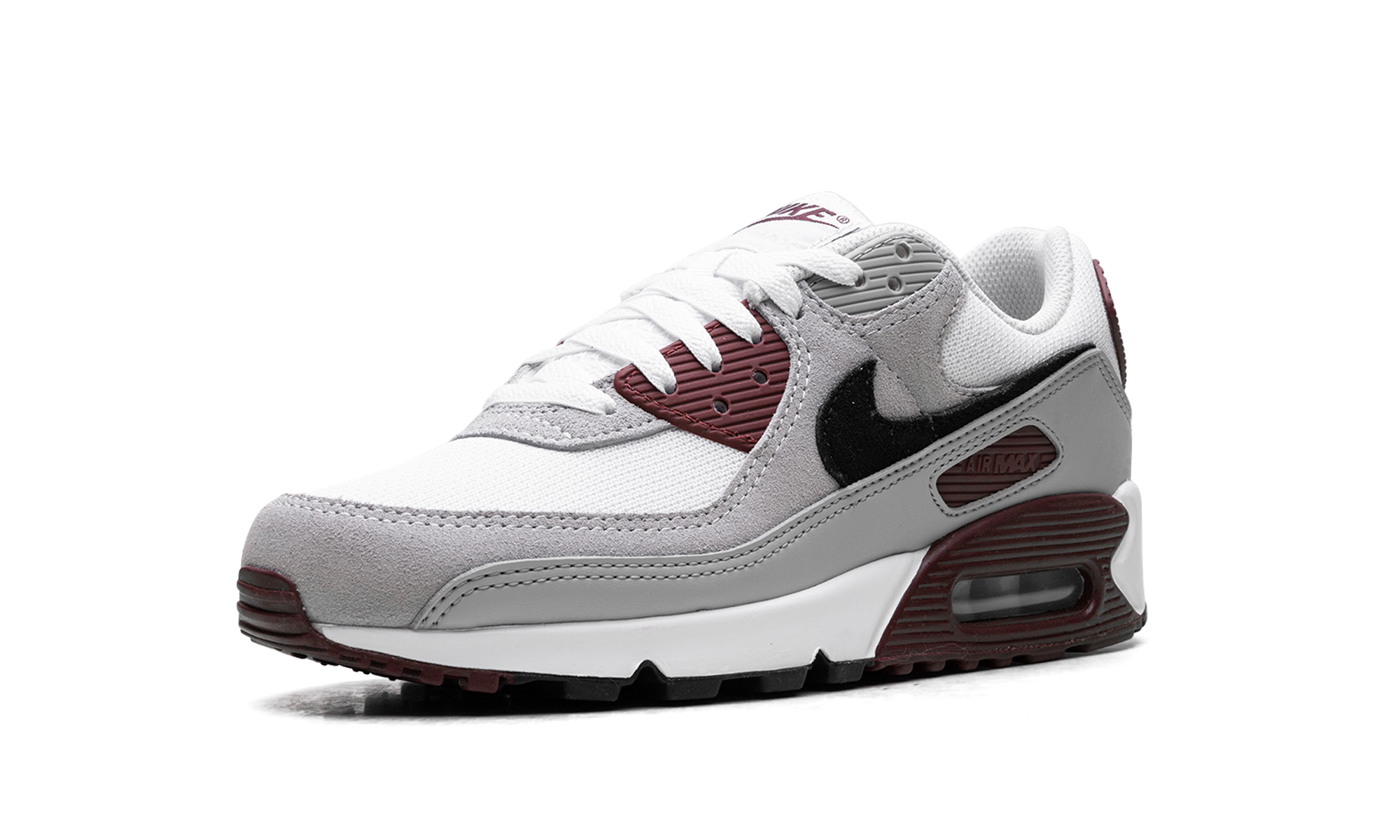 nike air max 90 dark team red+FN6958-101+left diagnol single view