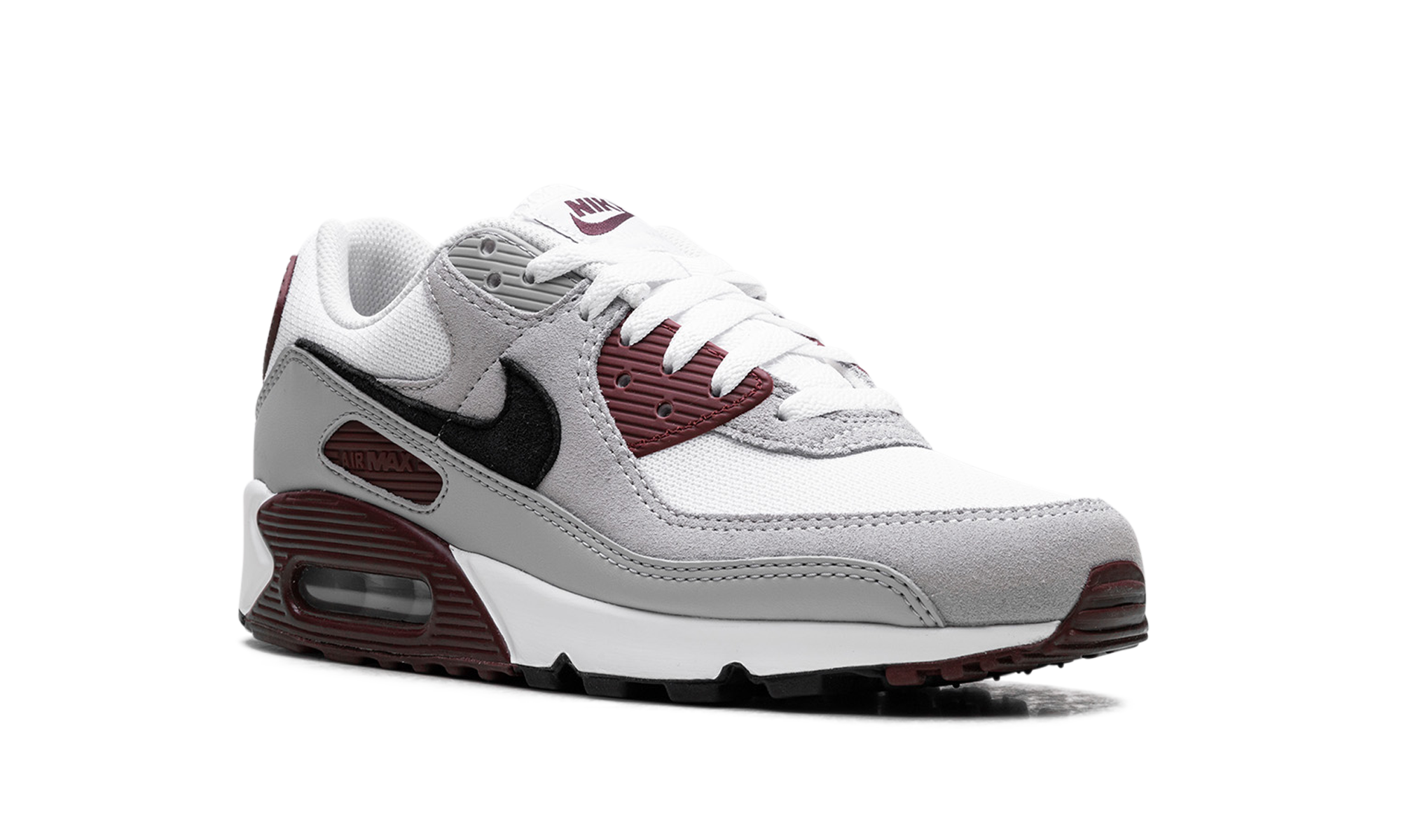 nike air max 90 dark team red+FN6958-101+diagnol right view