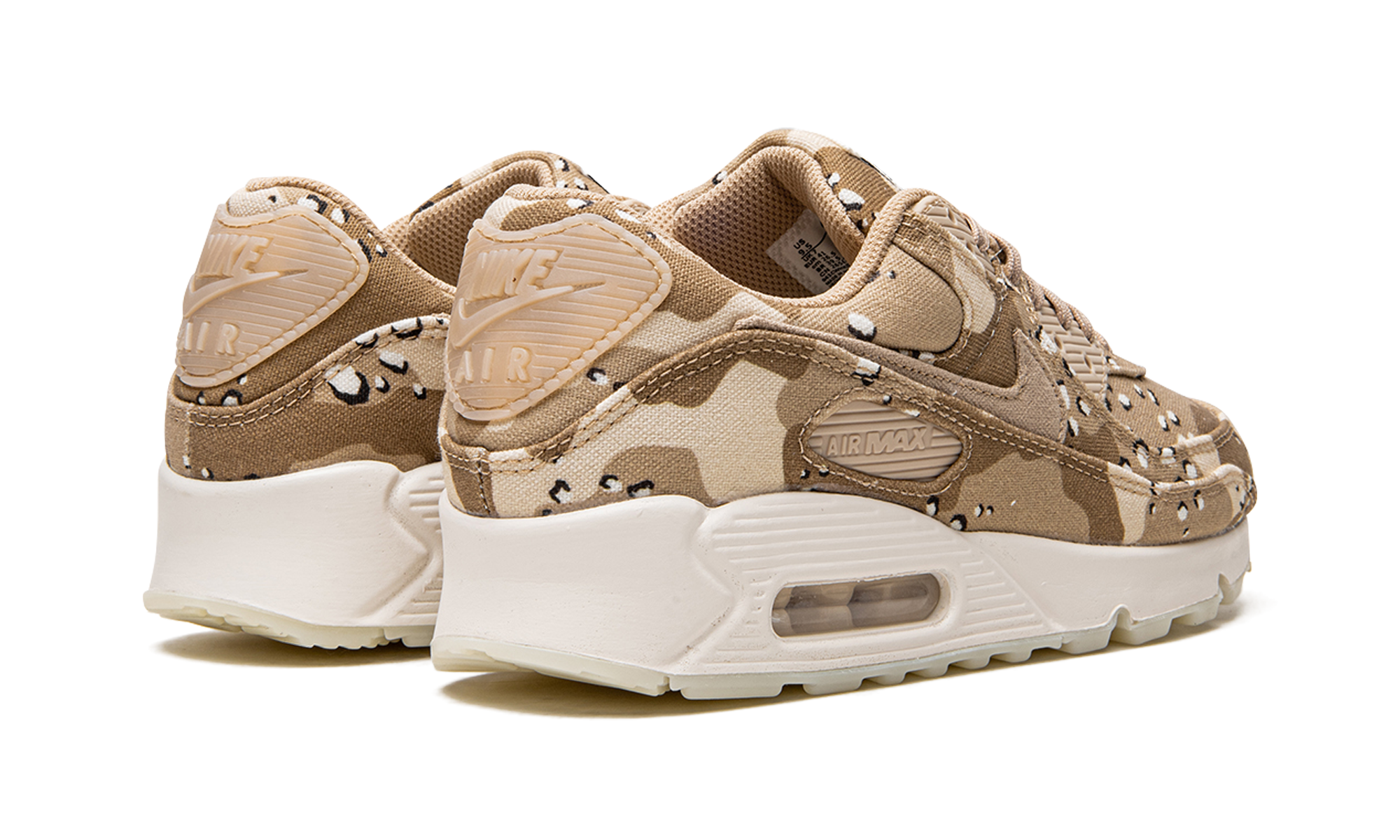 nike air max 90 desert camo women s+DX2313-200+diagnol right behind view