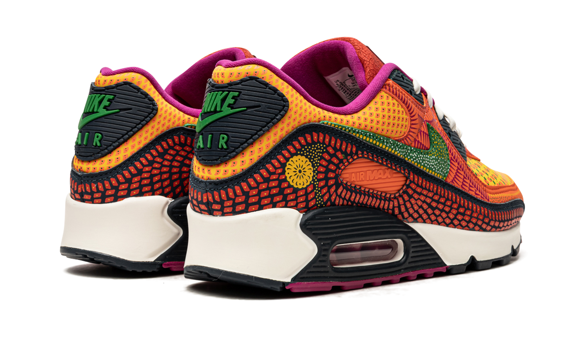 nike air max 90 dia de los muertos+DC5154-458+diagnol right behind view