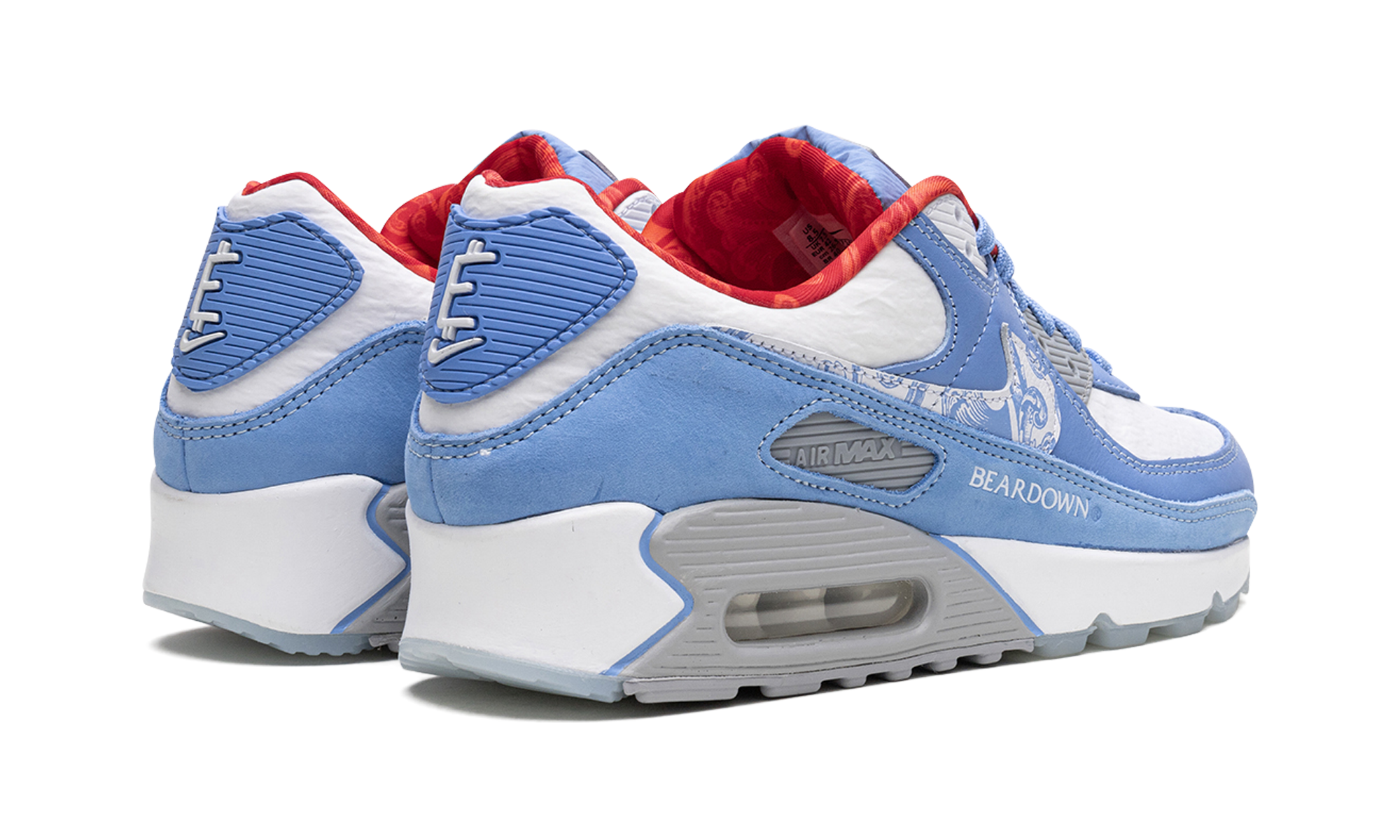 nike air max 90 doernbecher 2023+FD9710-400+diagnol right behind view