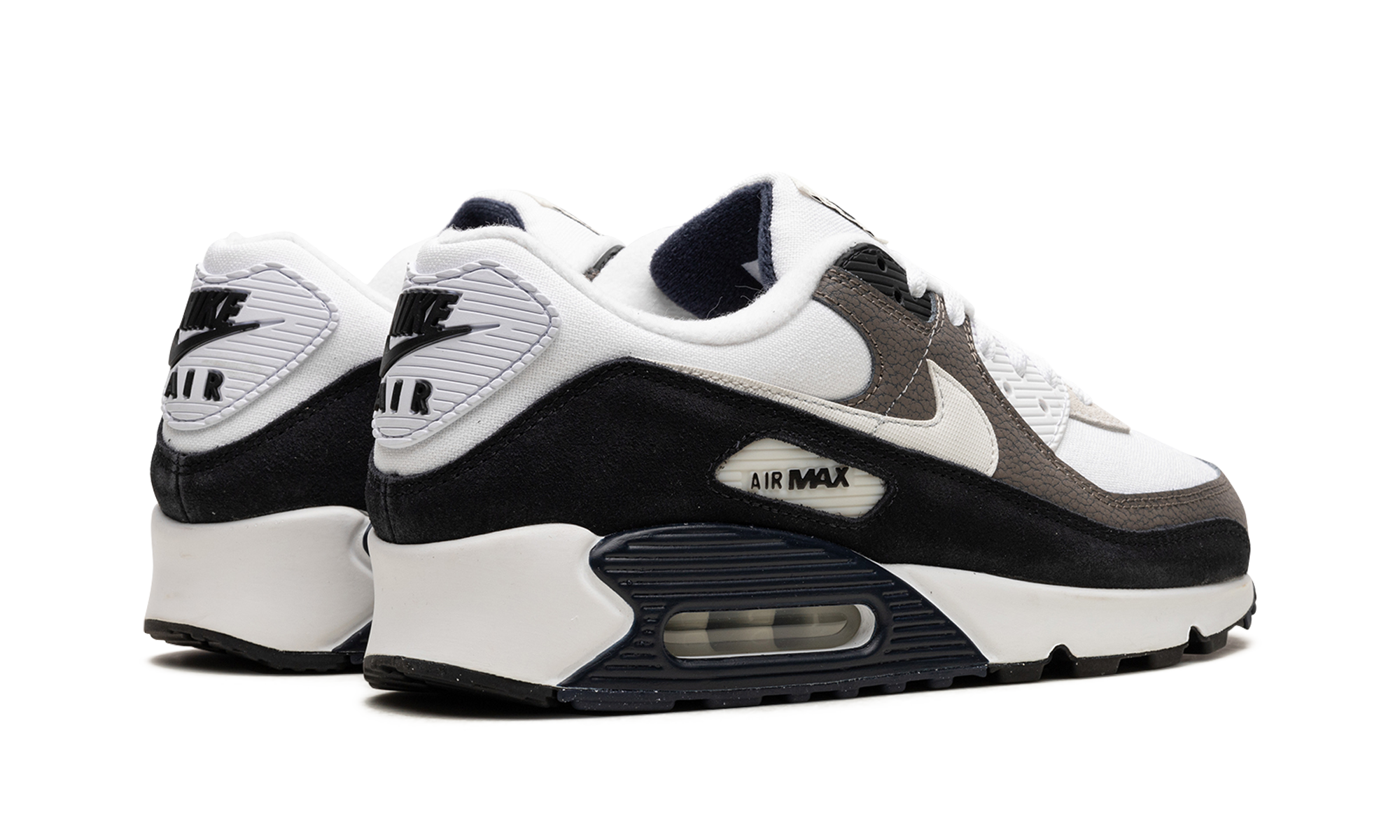 nike air max 90 flat pewter obsidian+DZ3522-002+diagnol right behind view