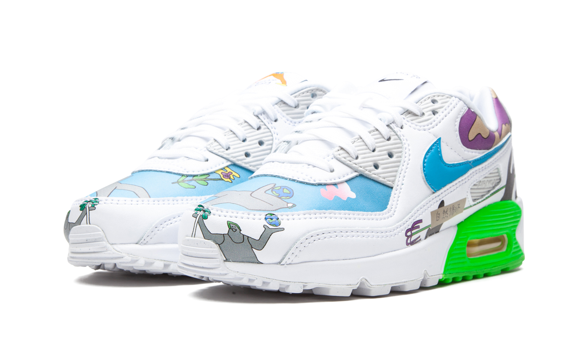 nike air max 90 flyleather ruohan wang+CZ3992-900+diagnol left view