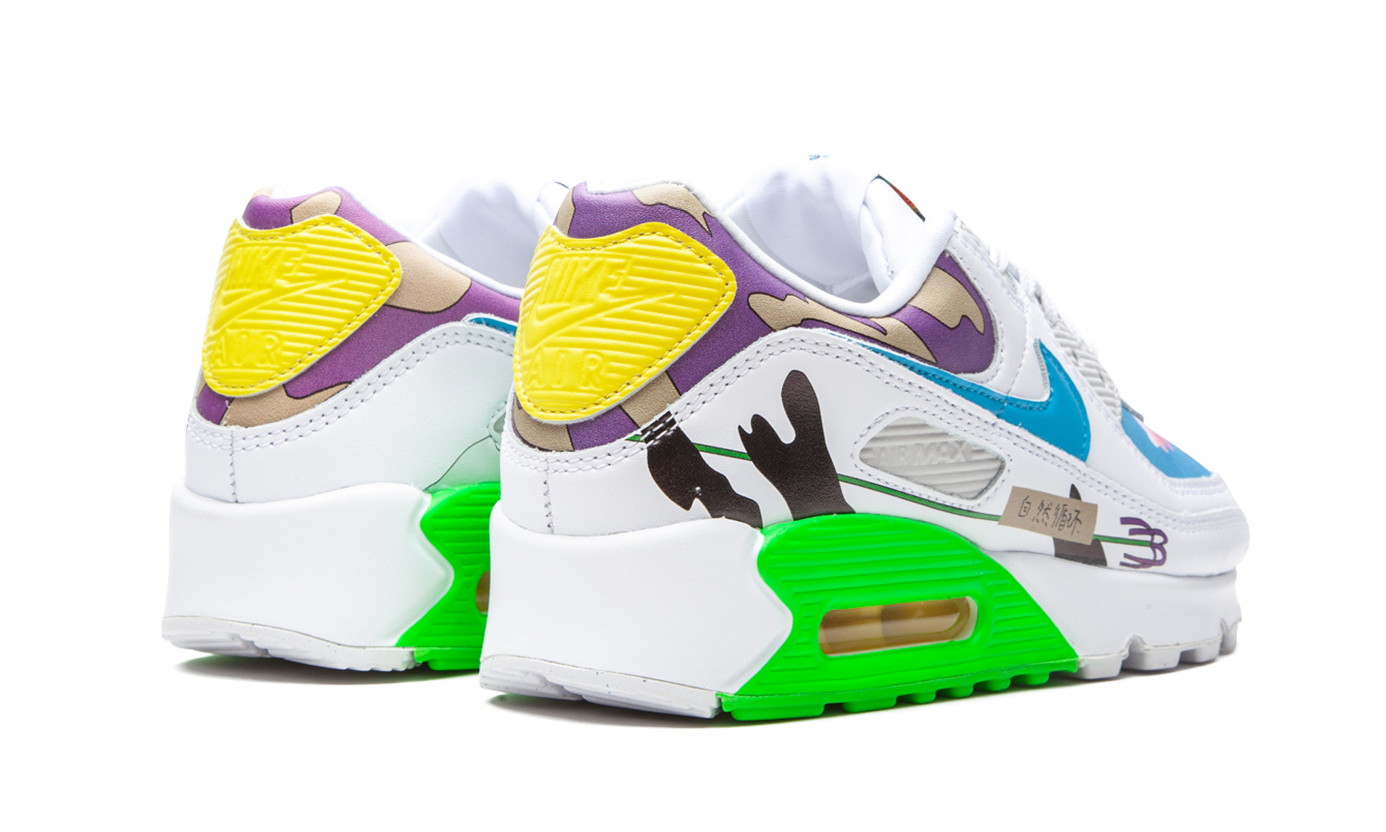 nike air max 90 flyleather ruohan wang+CZ3992-900+diagnol right behind view