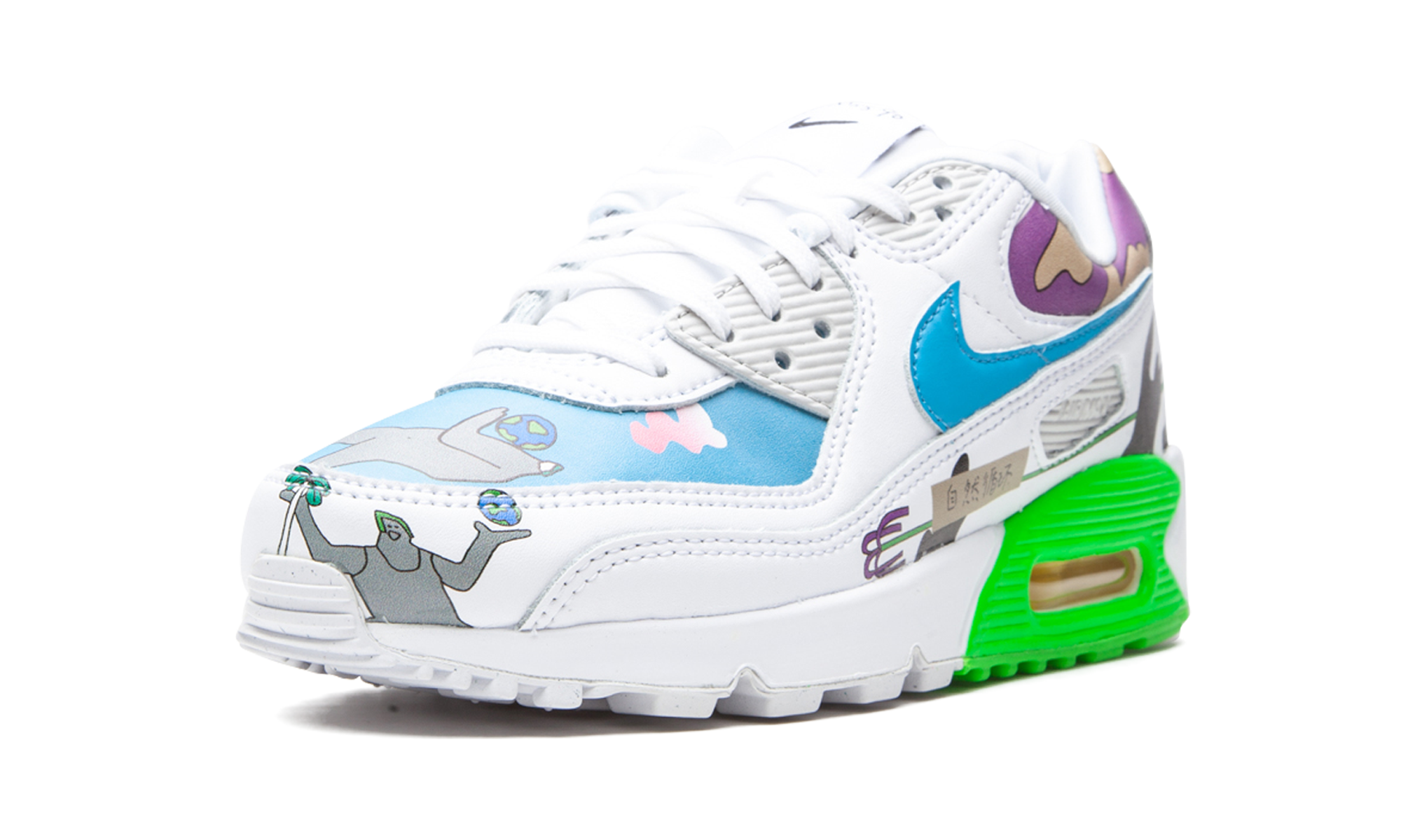 nike air max 90 flyleather ruohan wang+CZ3992-900+left diagnol single view