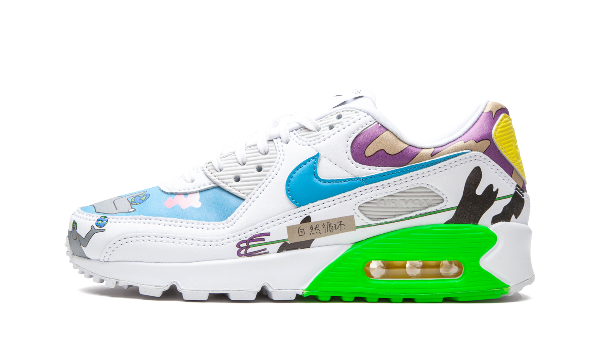 nike air max 90 flyleather ruohan wang+CZ3992-900+diagnol right view 1