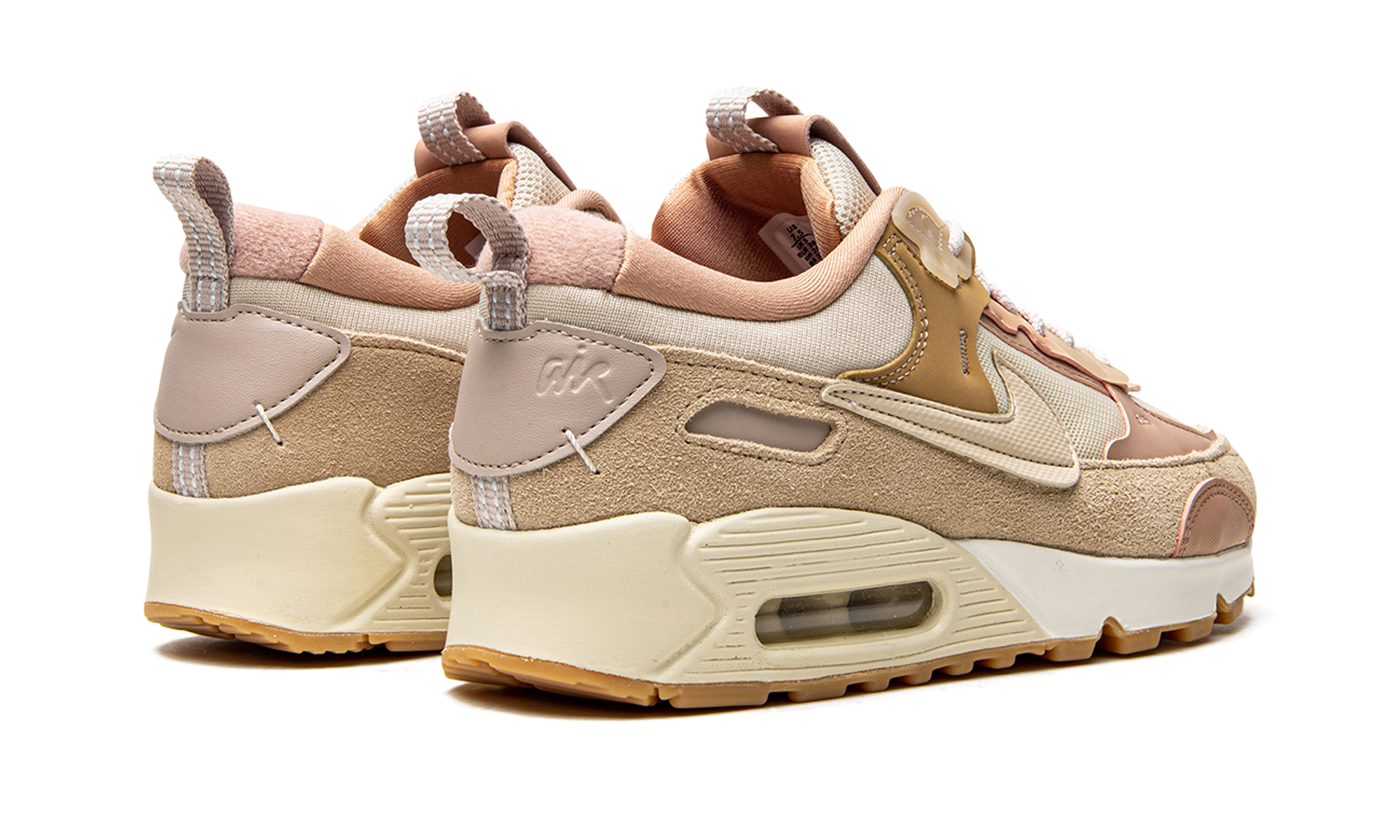 nike air max 90 futura sanddrift women s+DM9922-100+diagnol right behind view