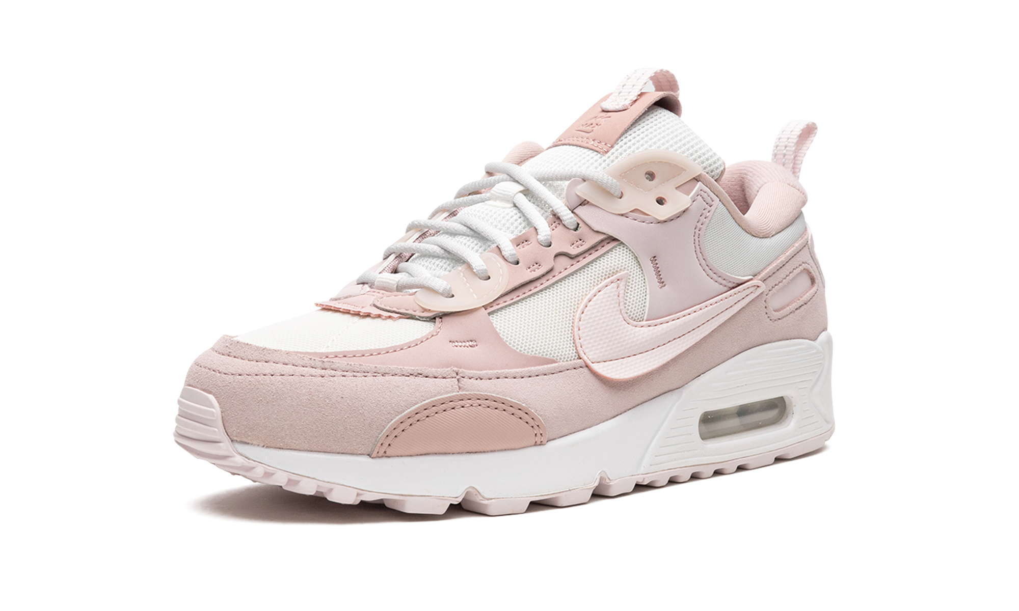 nike air max 90 futura summit white barely rose women s+DM9922-104+left diagnol single view