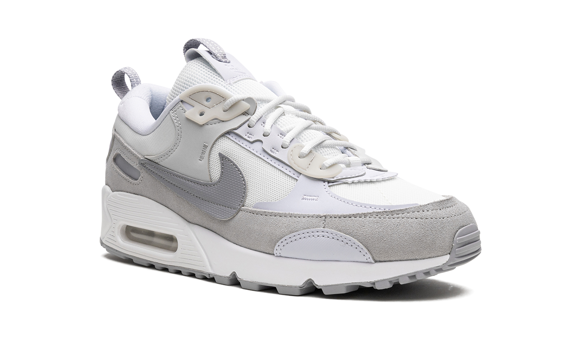 nike air max 90 futura summit white pure platinum women s+DM9922-103+diagnol right view