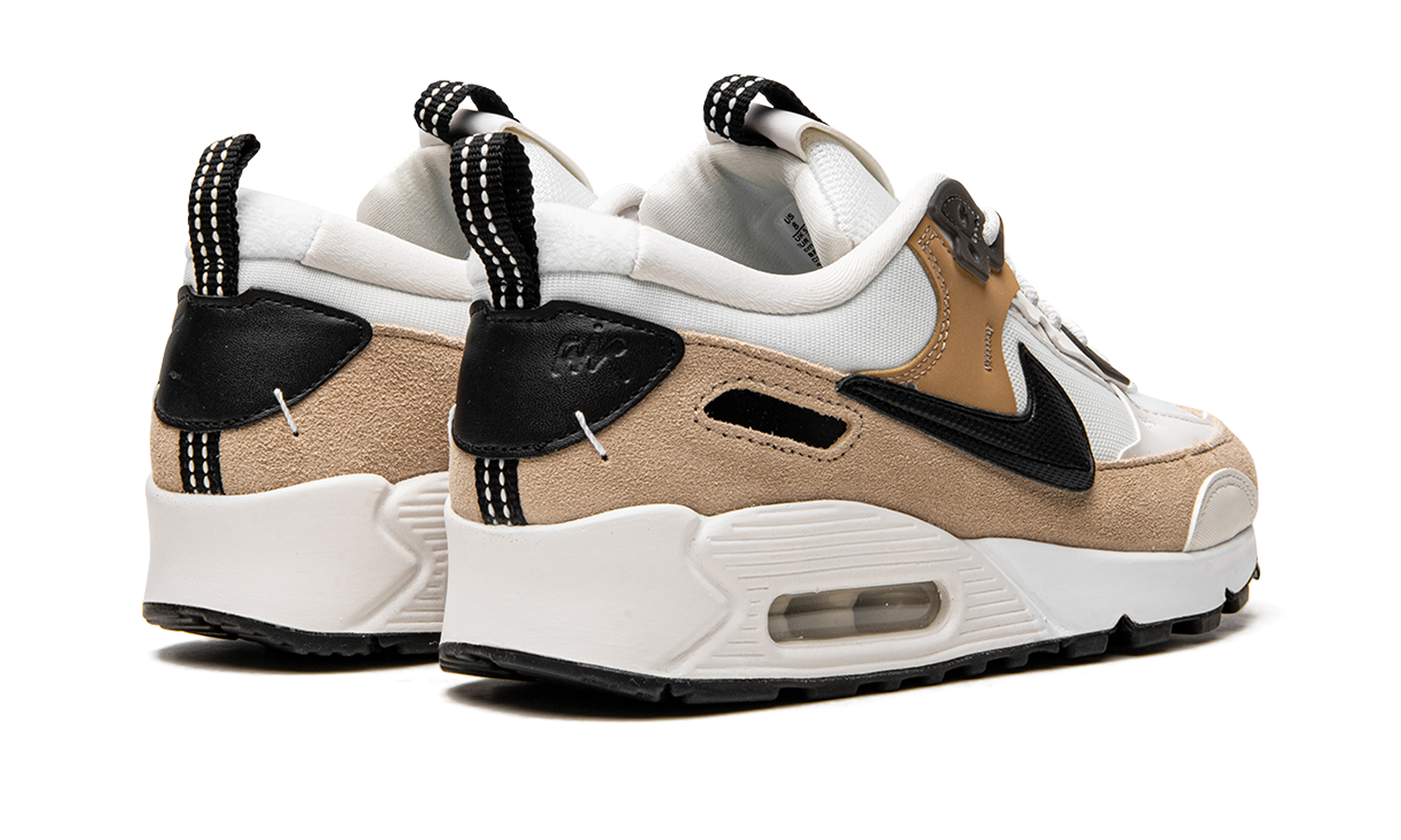 nike air max 90 futura tan women s+DM9922-002+diagnol right behind view