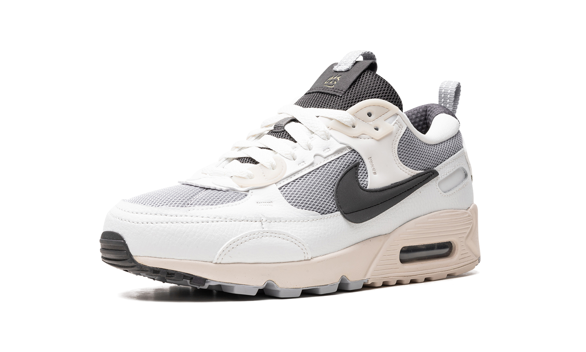 nike air max 90 futura wolf grey summit white light orewood brown medium ash women s+DZ4708-001+left diagnol single view