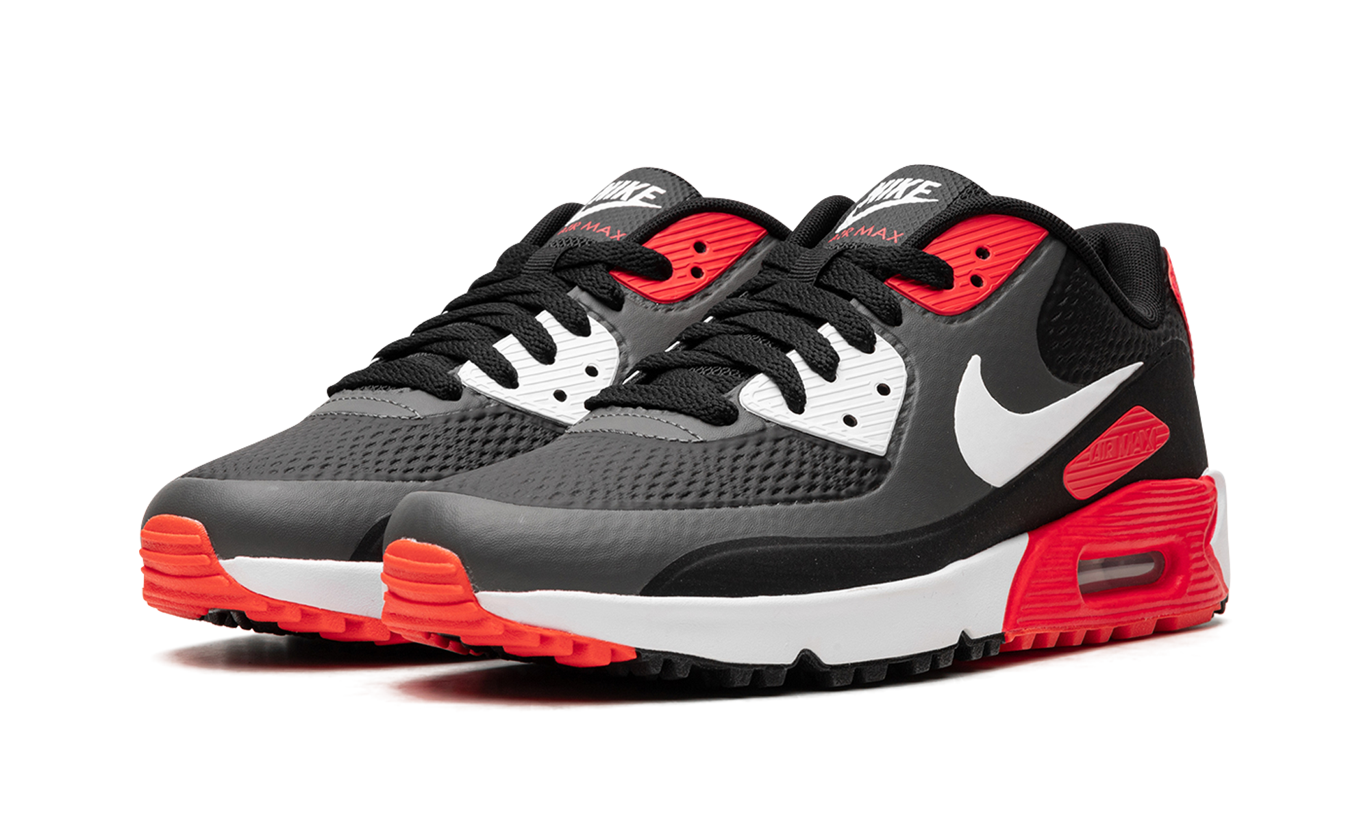 nike air max 90 golf iron grey infra red 23+CU9978-010+diagnol left view