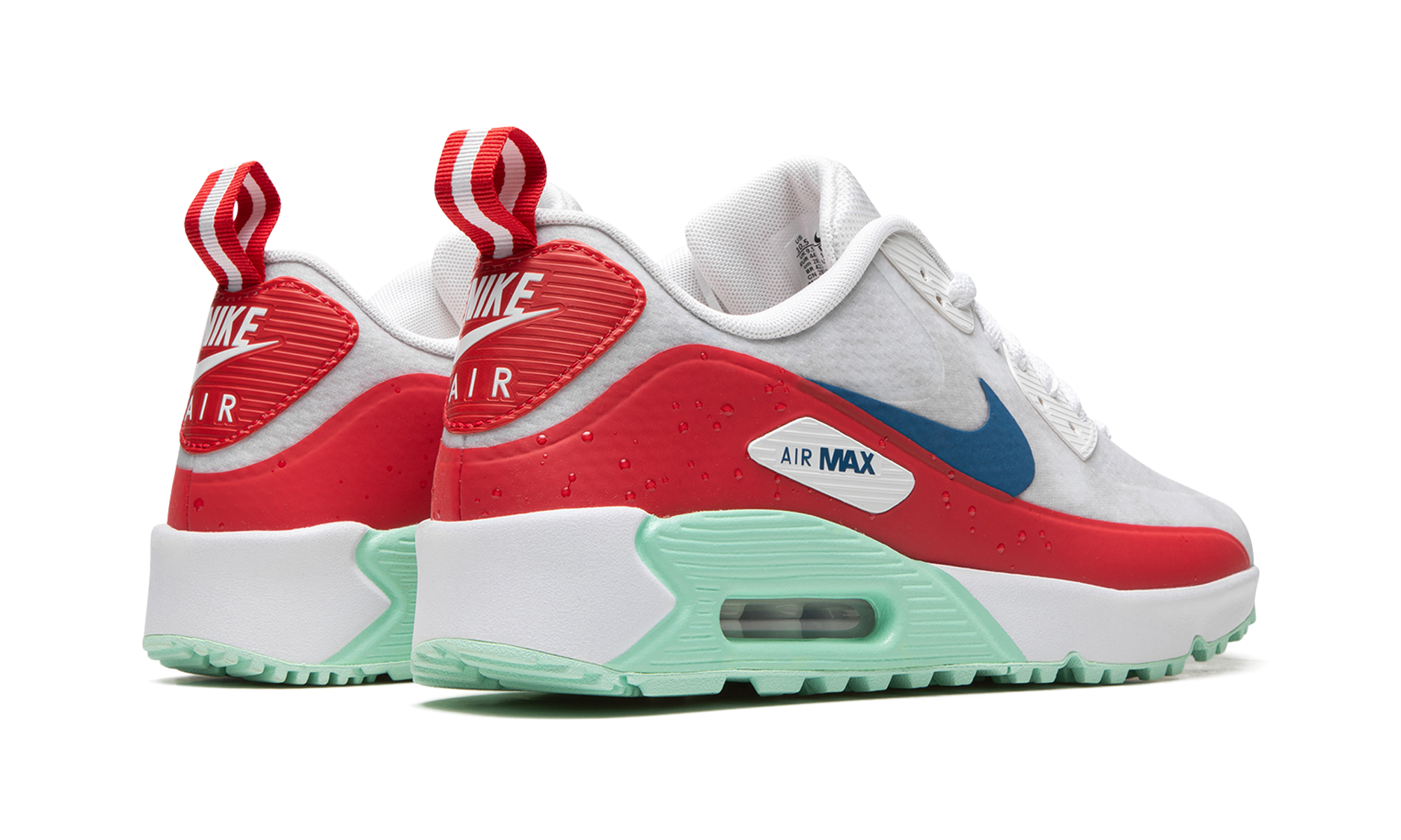 nike air max 90 golf us open surf and turf 2022+DM9009-146+diagnol right behind view