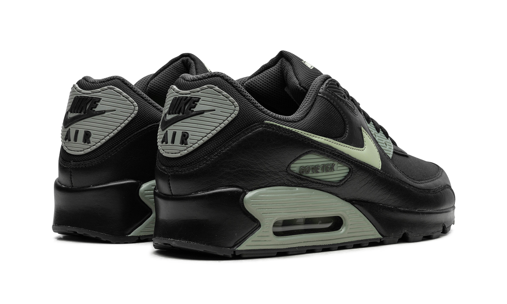 nike air max 90 gore tex black honeydew+FD5810-001+diagnol right behind view