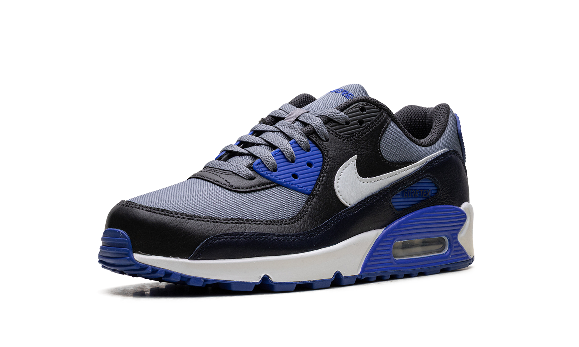 nike air max 90 gore tex cool grey anthracite obsidian pure platinum+FD5810-003+left diagnol single view