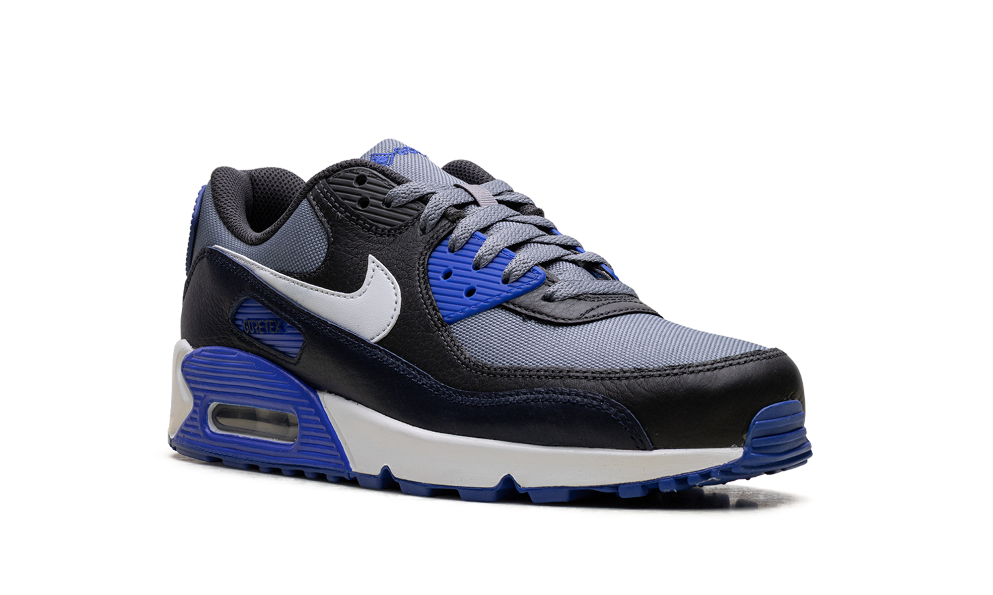 nike air max 90 gore tex cool grey anthracite obsidian pure platinum+FD5810-003+diagnol right view