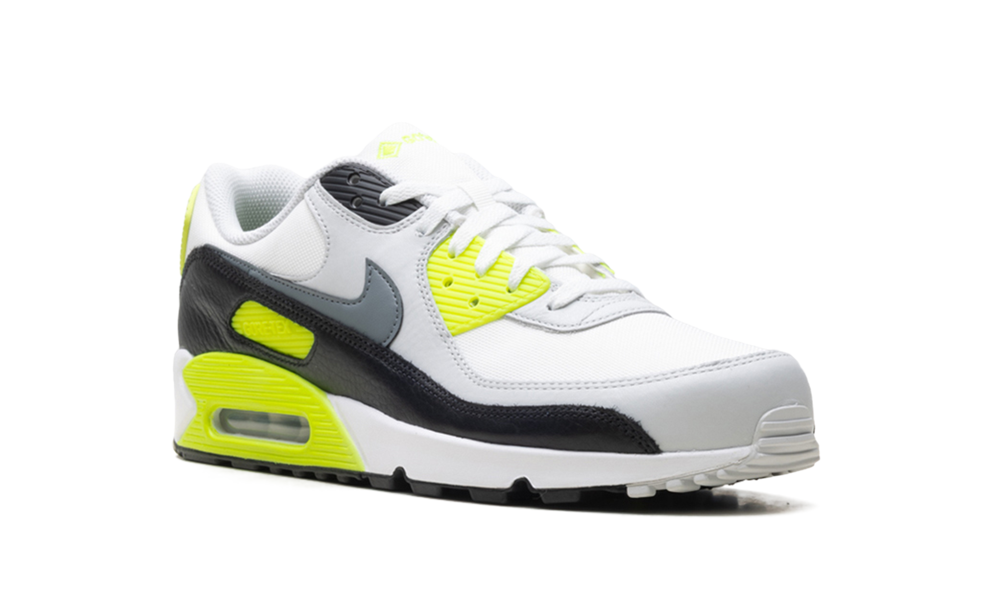 nike air max 90 gore tex summit white volt black cool grey+FD5810-102+diagnol right view