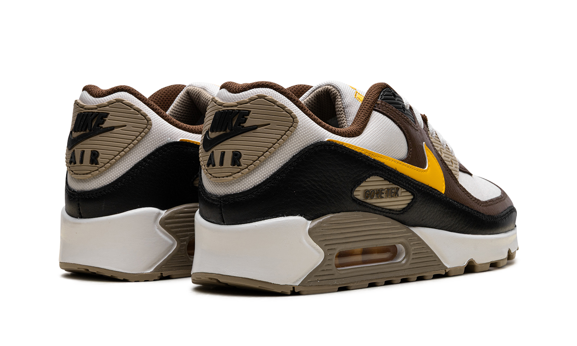 nike air max 90 gore tex winterized cacao wow+FD5810-201+diagnol right behind view