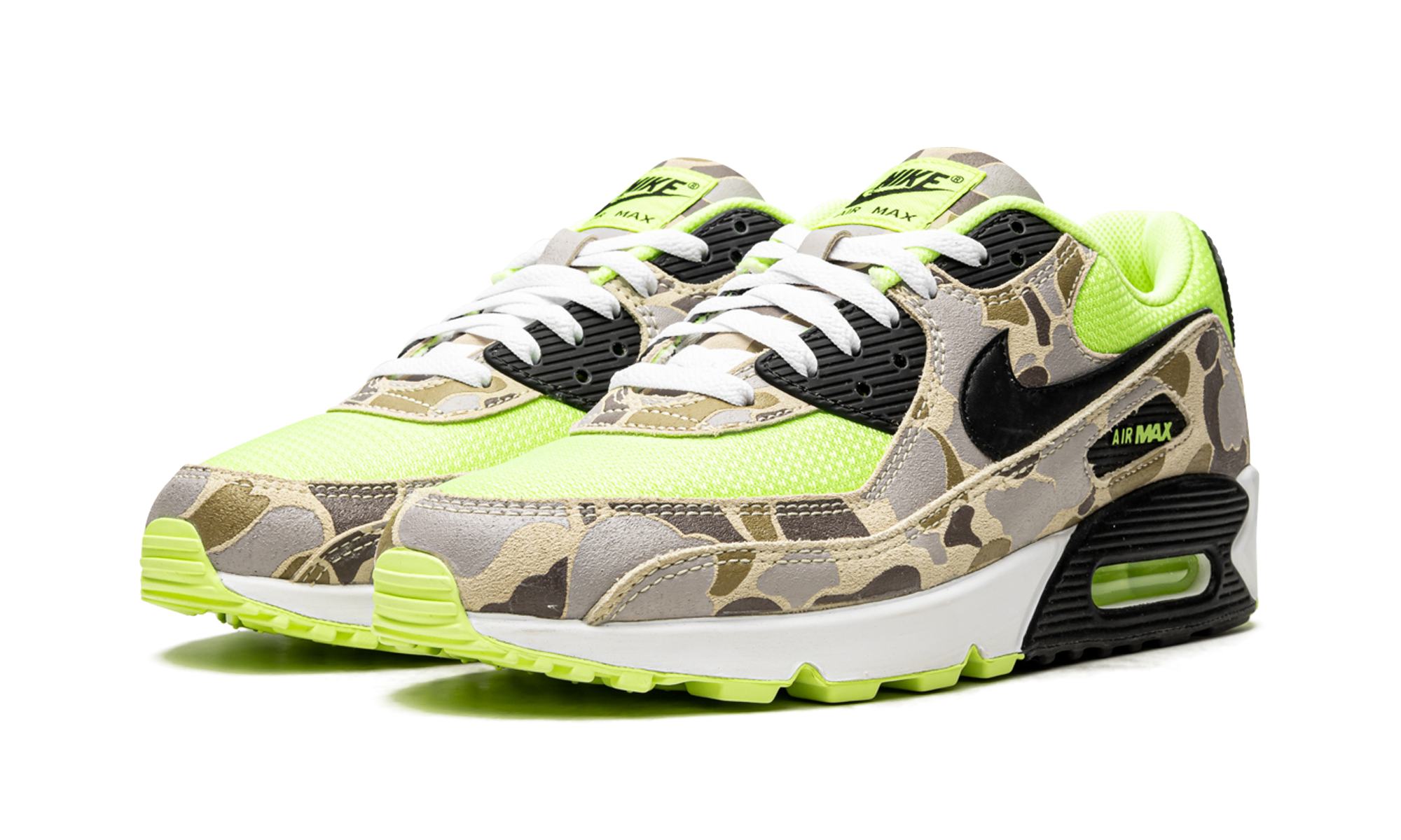 nike air max 90 green camo+CW4039-300+diagnol left view