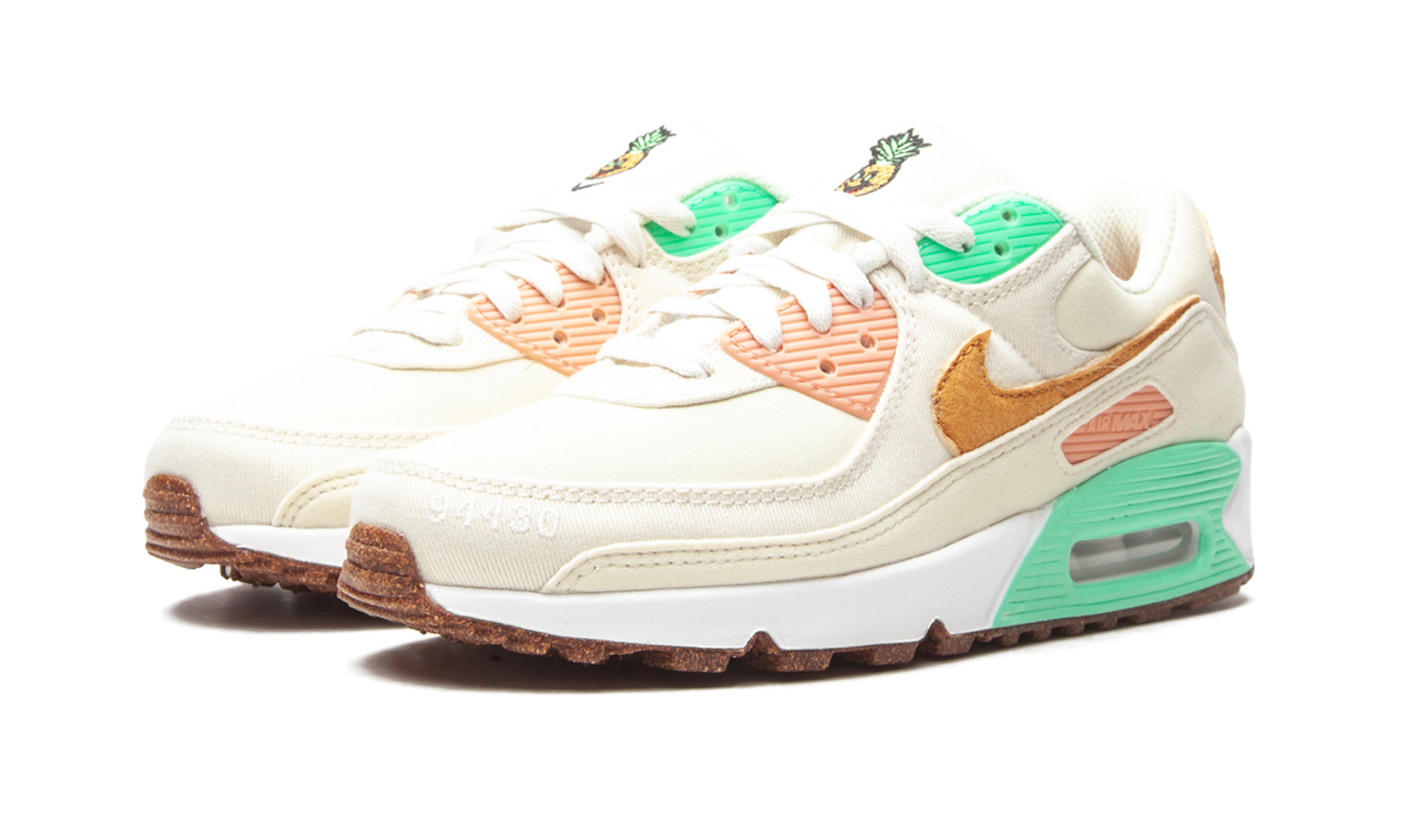 nike air max 90 happy pineapple women s+DC5211-100+diagnol left view