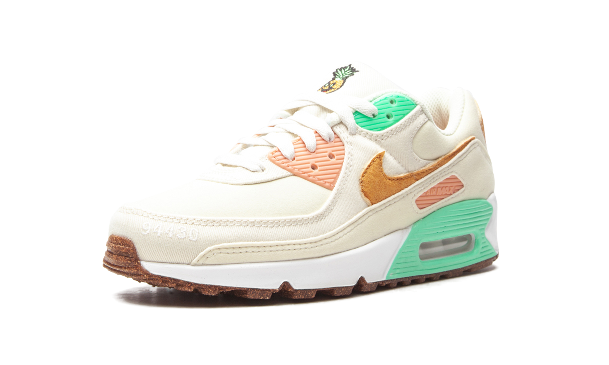 nike air max 90 happy pineapple women s+DC5211-100+left diagnol single view