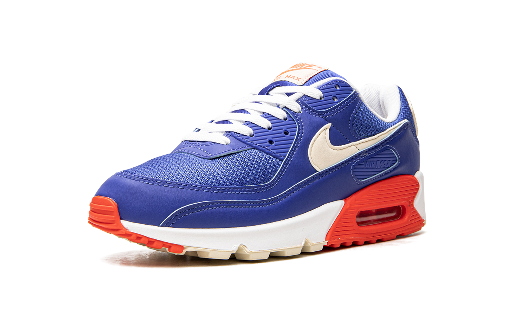 nike air max 90 hyper royal crimson+DM8316-400+left diagnol single view