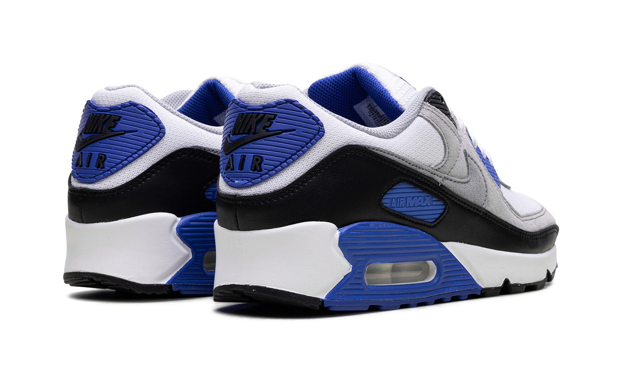 nike air max 90 hyper royal+DM0029-112+diagnol right behind view