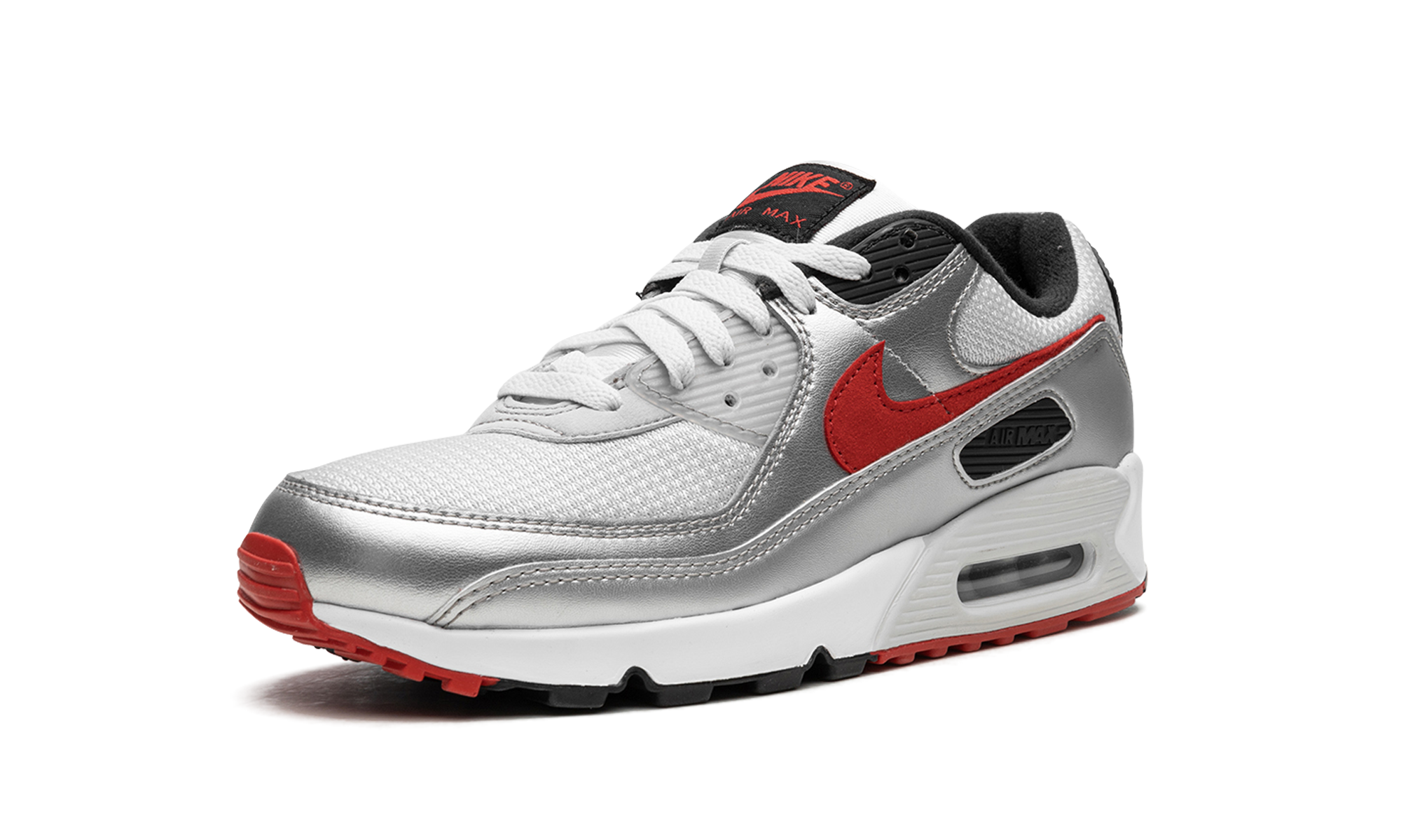 nike air max 90 icons silver bullet+DX4233-001+left diagnol single view
