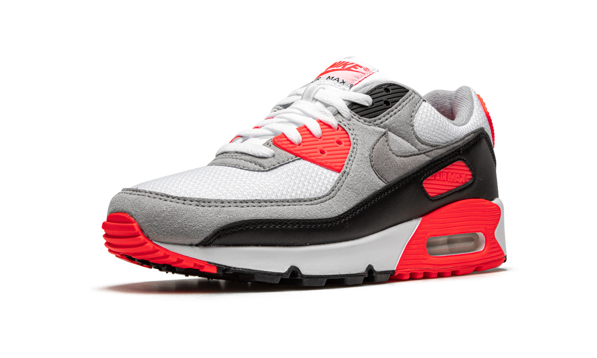 nike air max 90 infrared 2020+CT1685-100+left diagnol single view