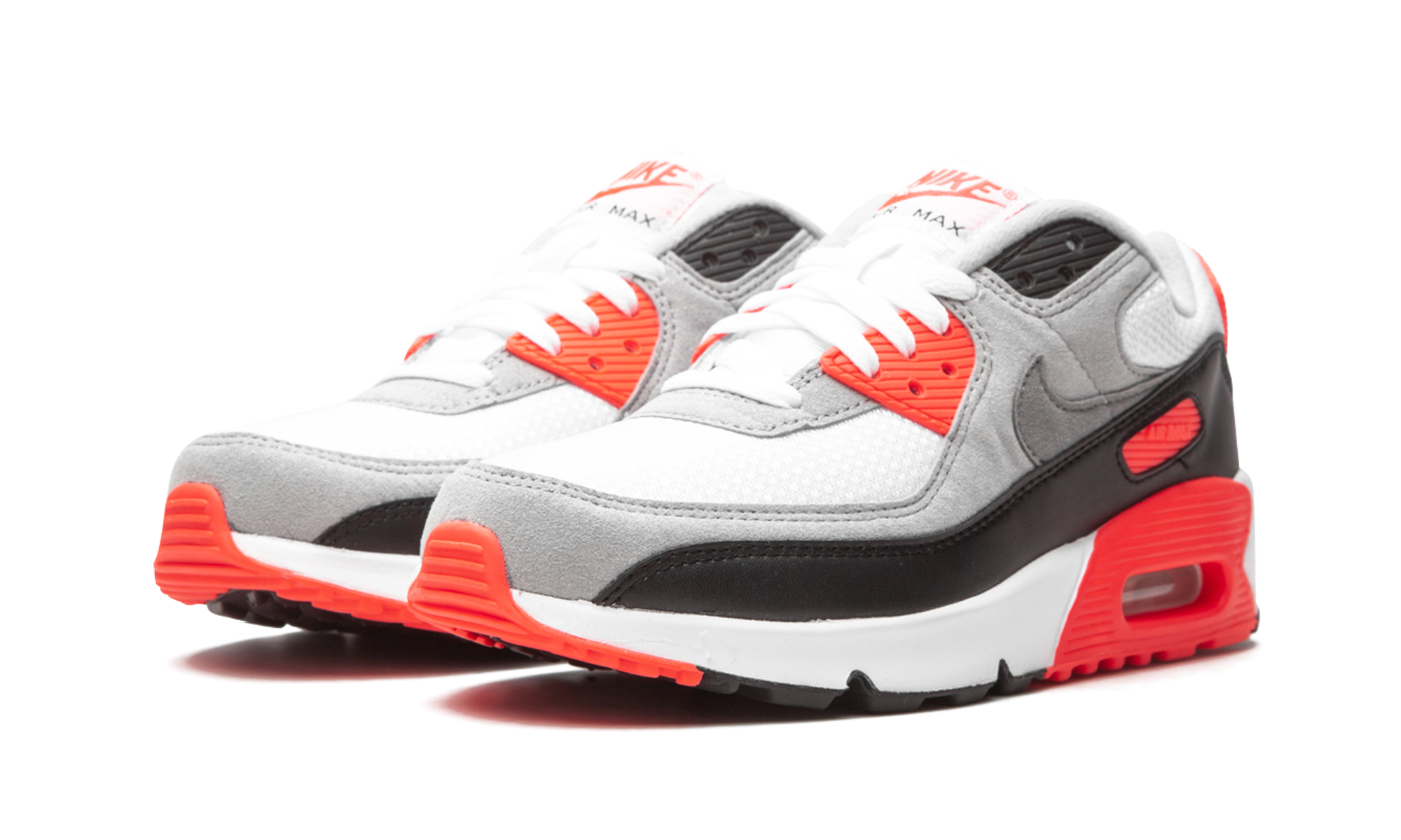 nike air max 90 infrared 2020 gs+DC8334-100+diagnol left view