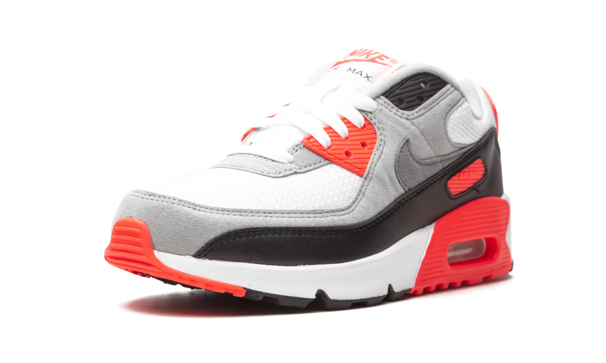 nike air max 90 infrared 2020 gs+DC8334-100+left diagnol single view