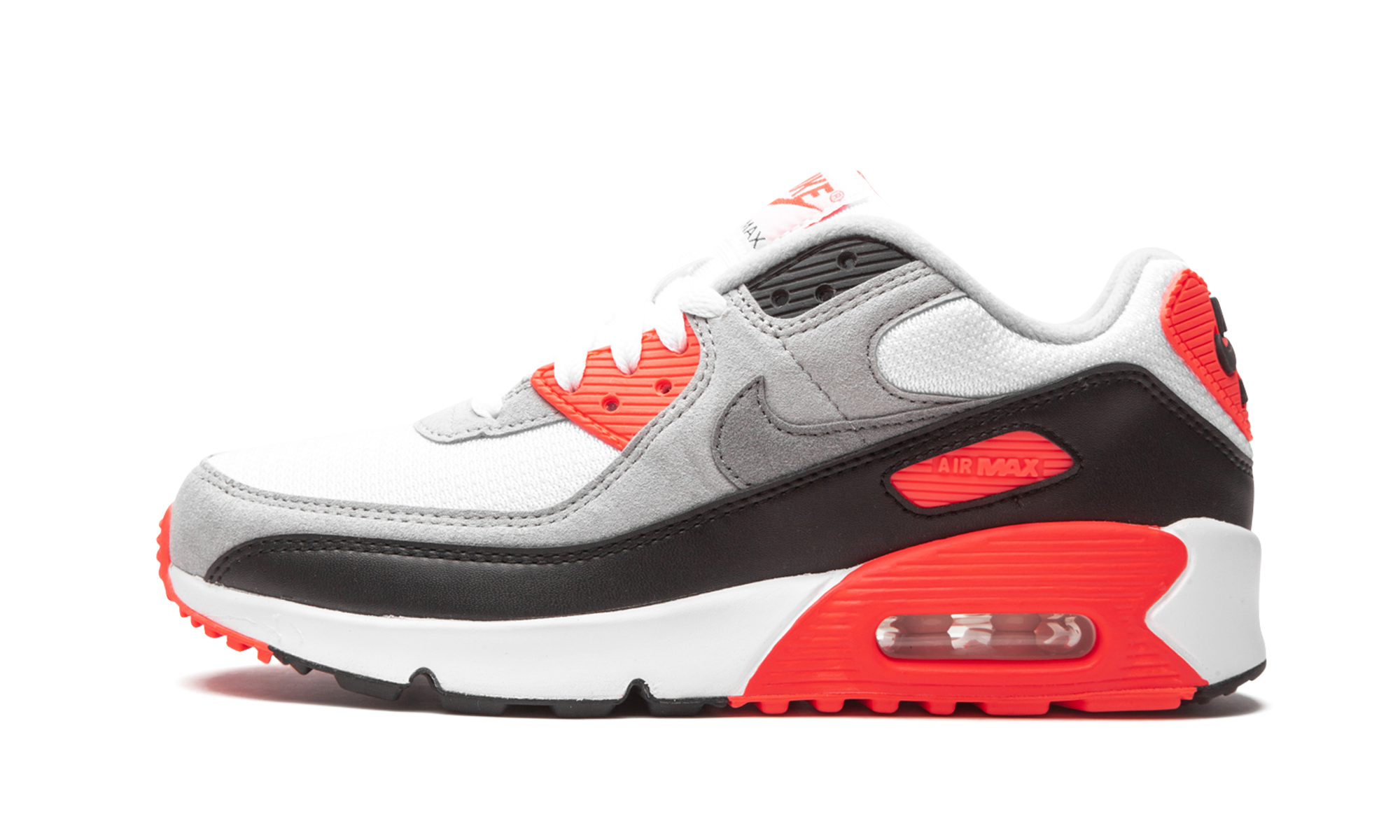 nike air max 90 infrared 2020 gs+DC8334-100+diagnol right view 1