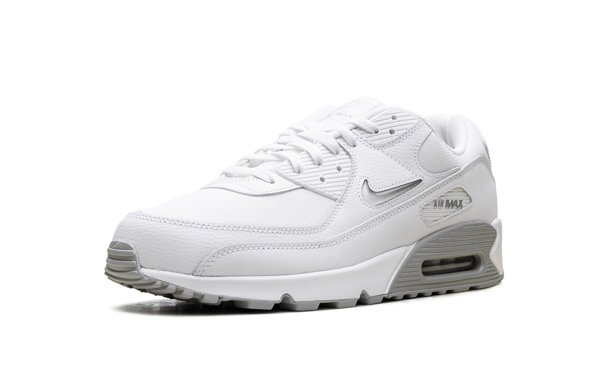 nike air max 90 jewel light smoke grey+FN8005-100+left diagnol single view