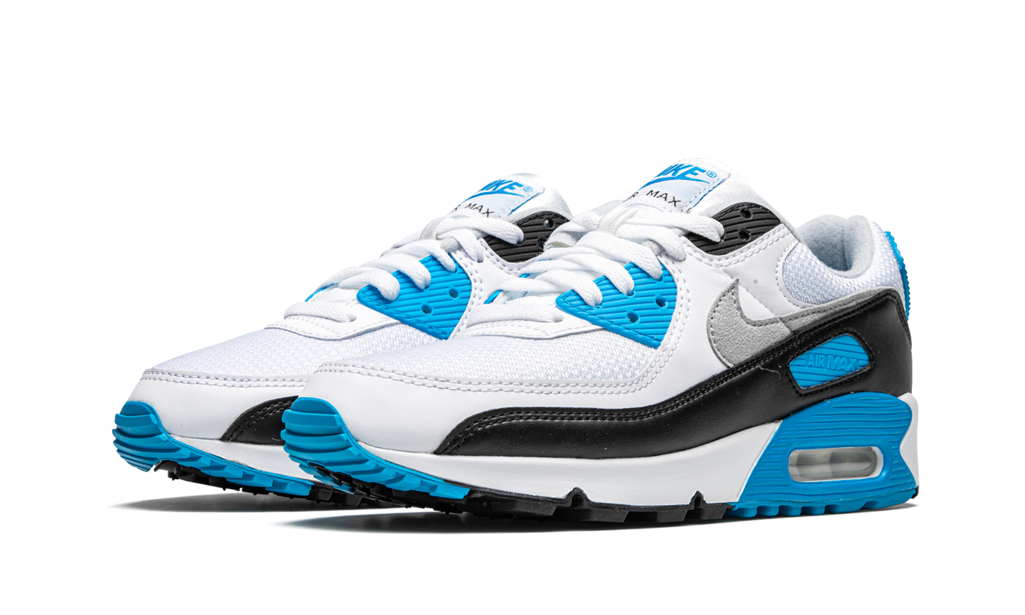 nike air max 90 laser blue 2020+CJ6779-100+diagnol left view