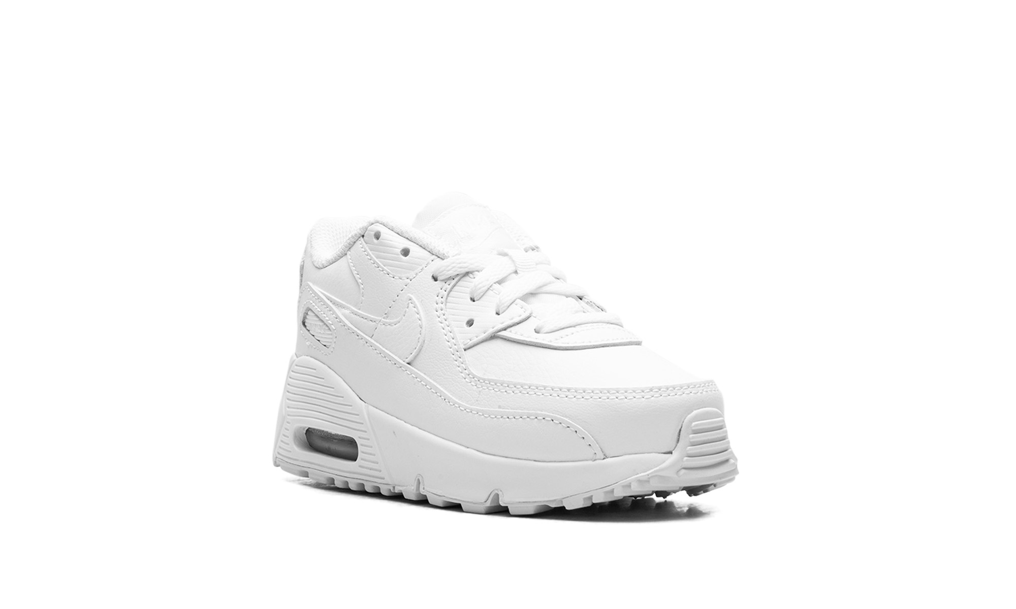 nike air max 90 leather triple white td+CD6868-100+diagnol right view
