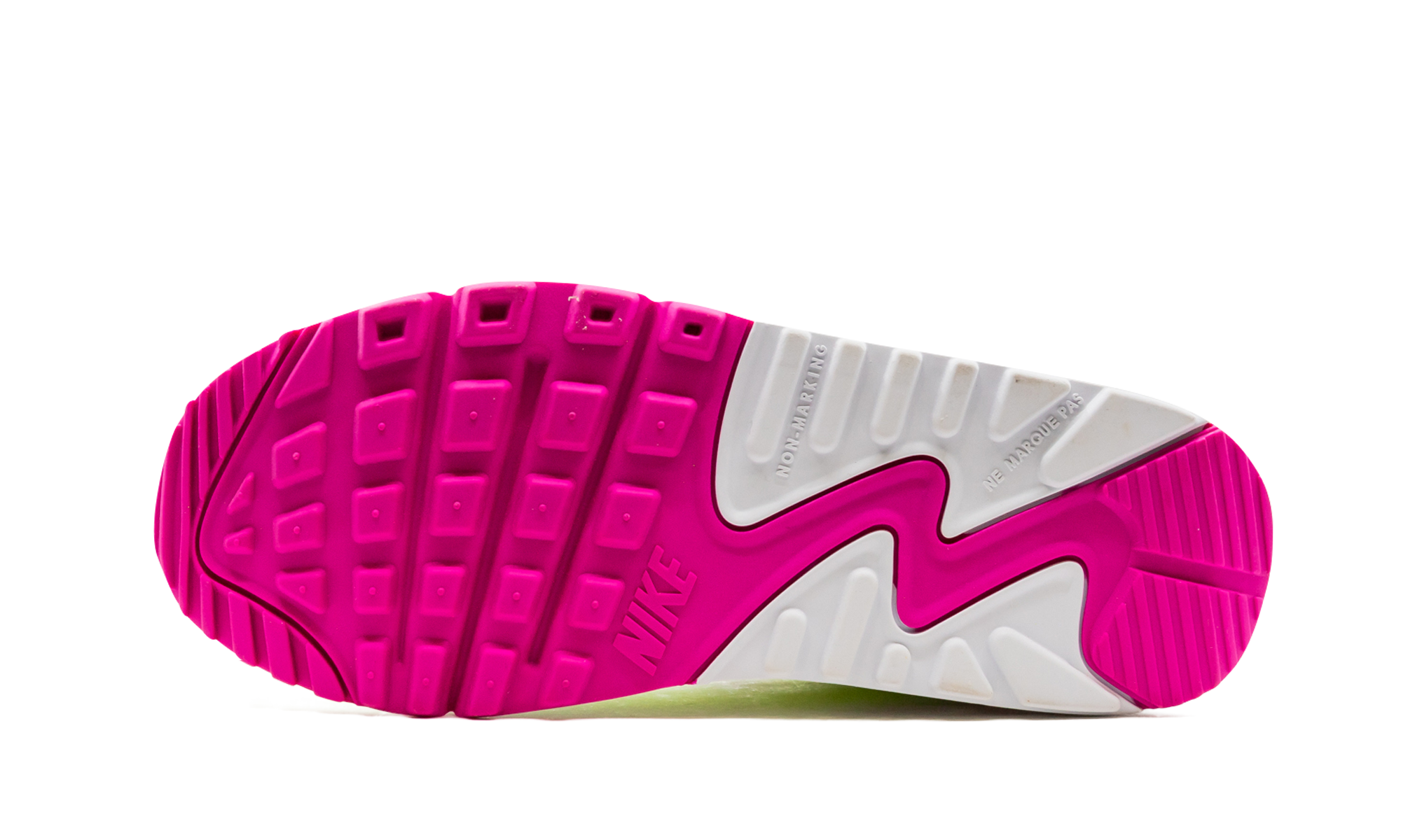 nike air max 90 leather volt fire pink gs+CW5795-700+bottom view