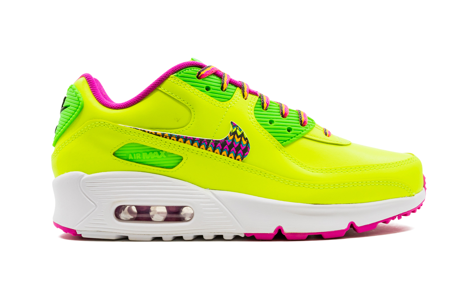 nike air max 90 leather volt fire pink gs+CW5795-700+right view