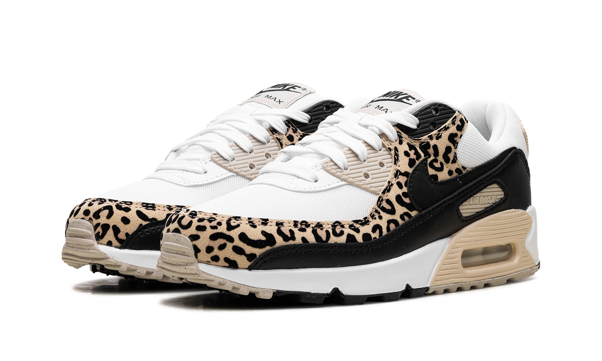 nike air max 90 leopard sanddrift black women s+IF1619-100+diagnol left view