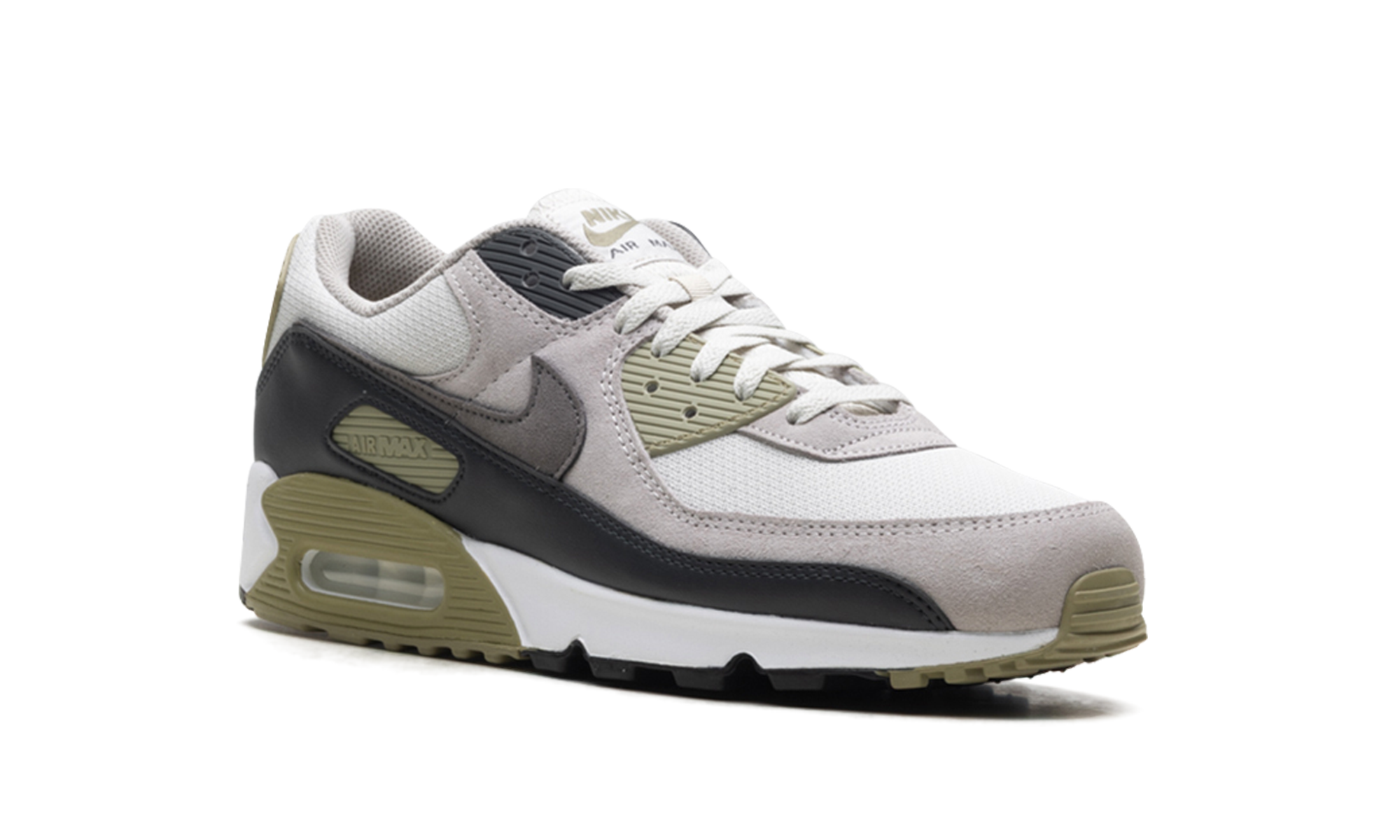 nike air max 90 light bone neutral olive+DM0029-011+diagnol right view