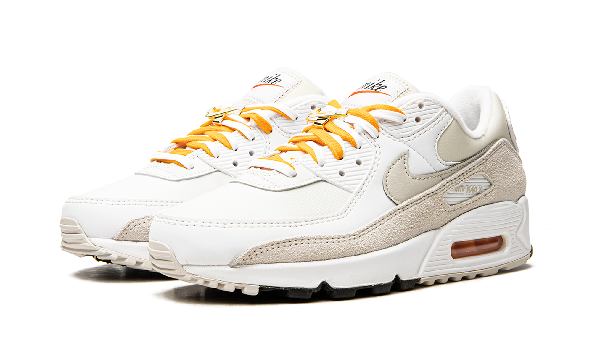 nike air max 90 light bone university gold women s+DA8709-100+diagnol left view