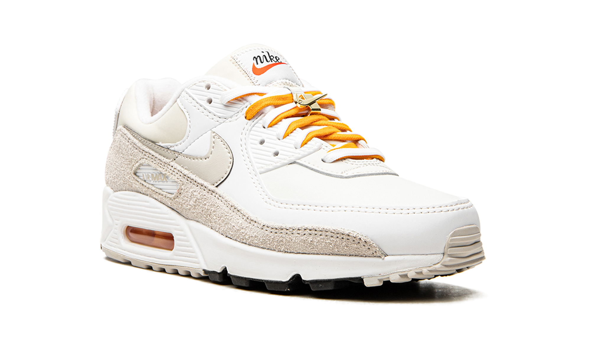 nike air max 90 light bone university gold women s+DA8709-100+diagnol right view