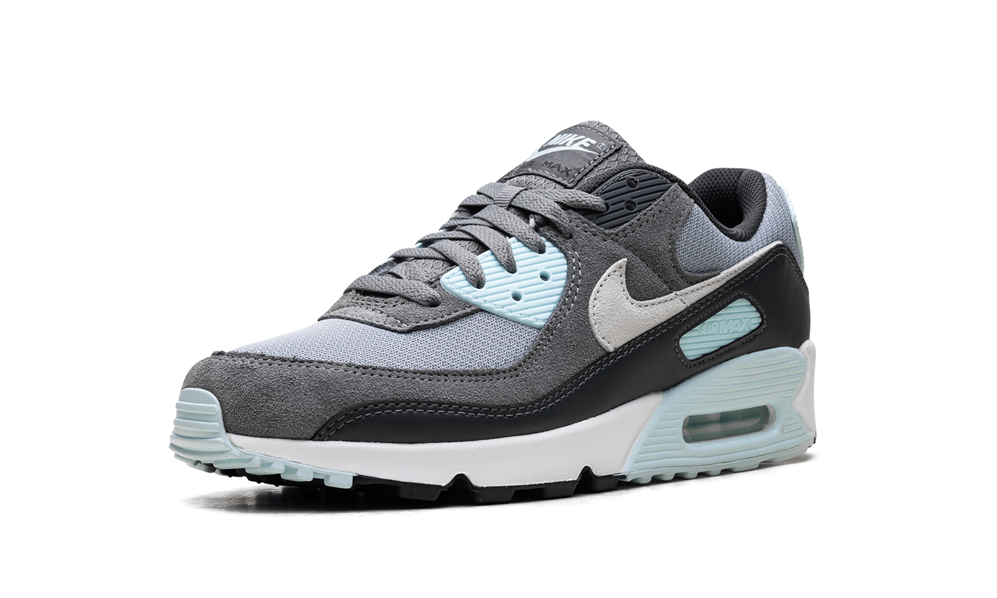 nike air max 90 light pumice smoke grey+DM0029-009+left diagnol single view