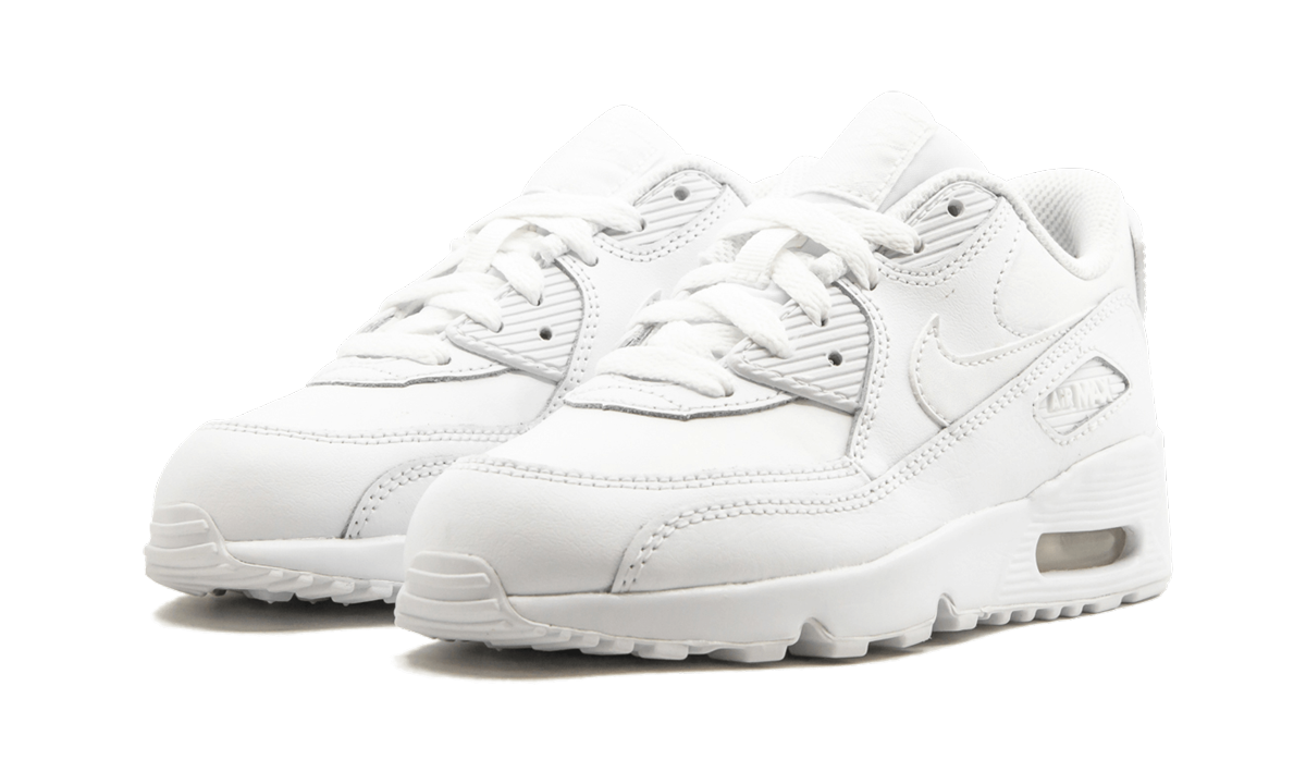 nike air max 90 ltr white ps+833414-100+diagnol left view