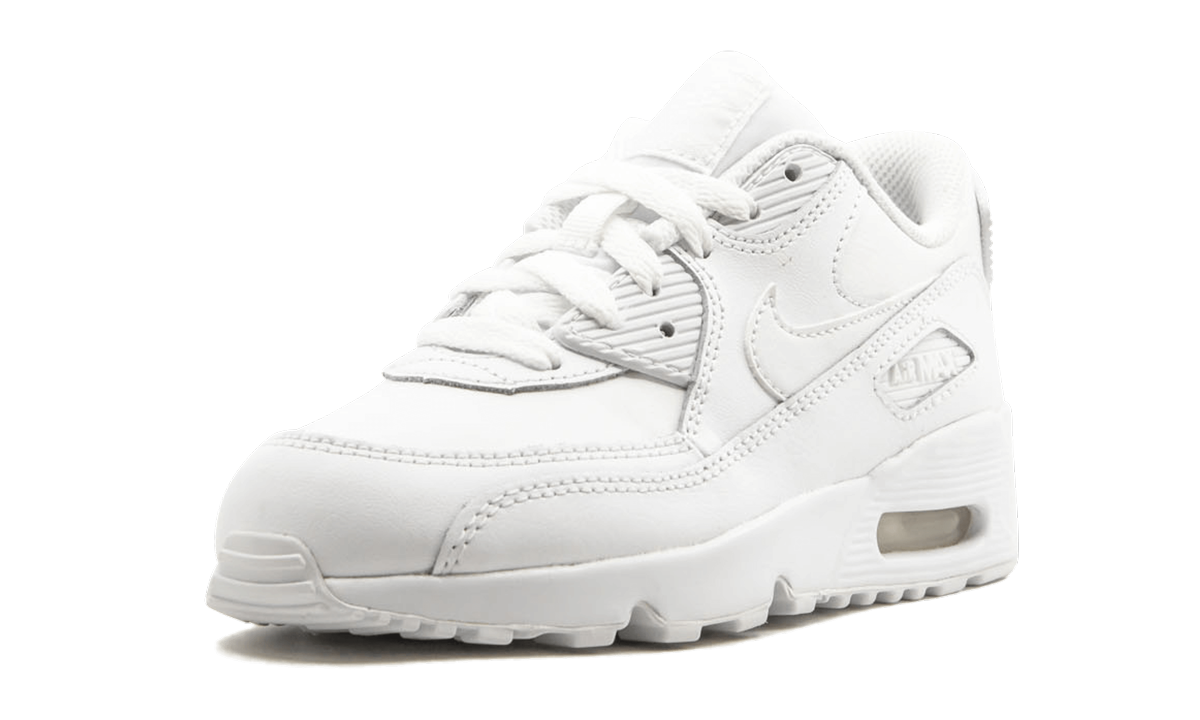 nike air max 90 ltr white ps+833414-100+left diagnol single view