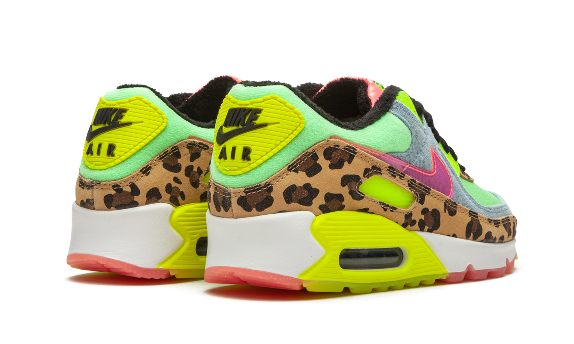 nike air max 90 lx 90s dancefloor green women s+CW3499-300+diagnol right behind view