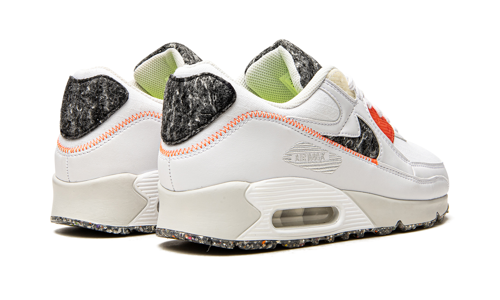 nike air max 90 m2z2 white red+DD0383-100+diagnol right behind view