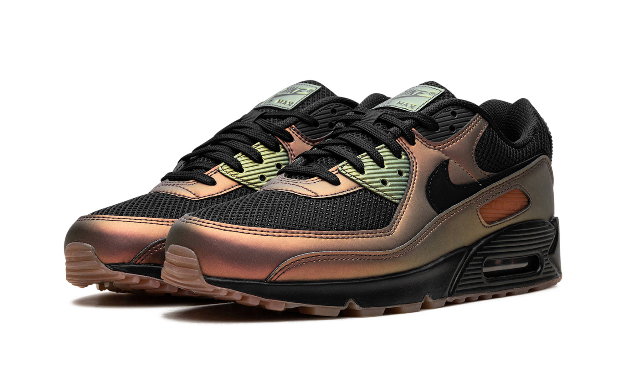 nike air max 90 metallic copper+HQ4042-001+diagnol left view