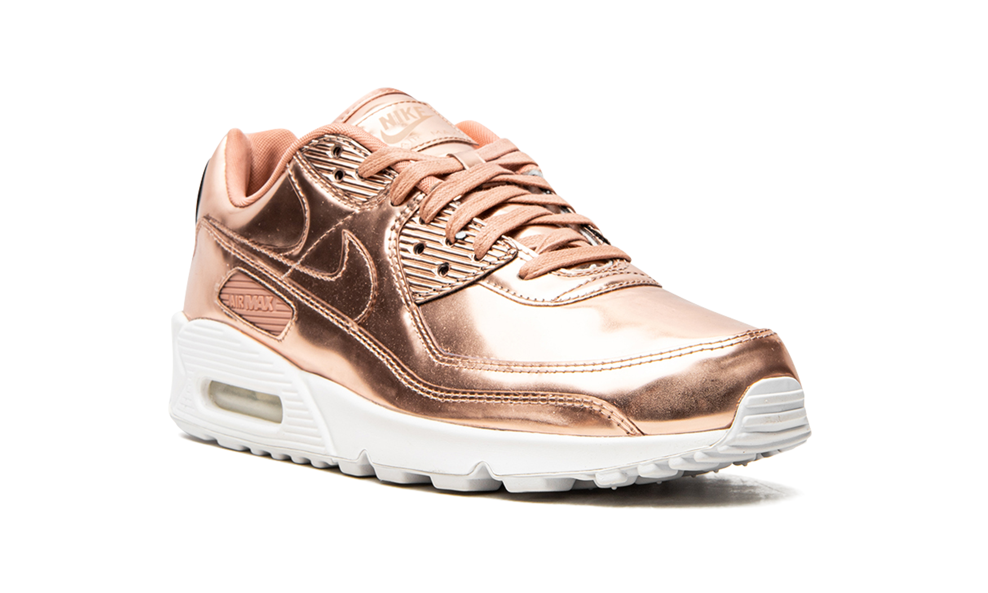 nike air max 90 metallic rose gold 2020 women s+CQ6639-600+diagnol right view