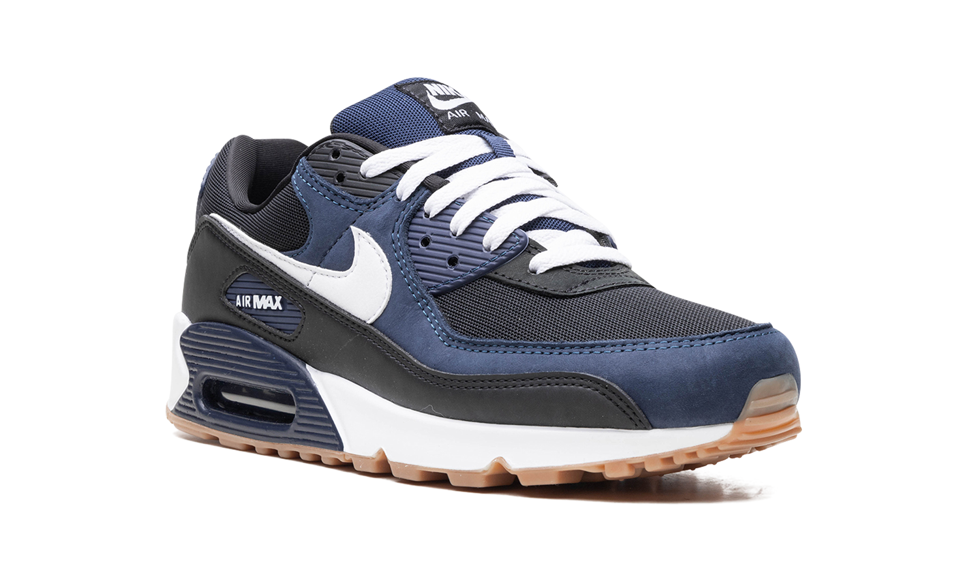 nike air max 90 midnight navy gum+FB9658-400+diagnol right view