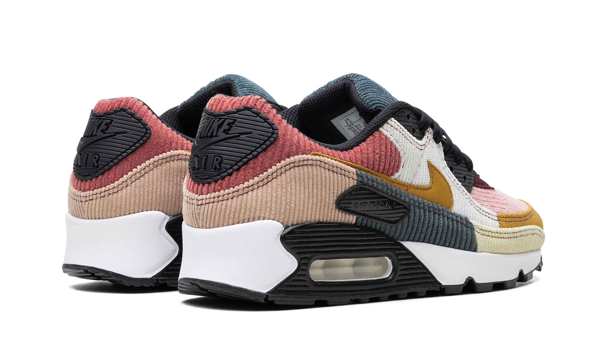nike air max 90 multi corduroy women s+FB8455-001+diagnol right behind view